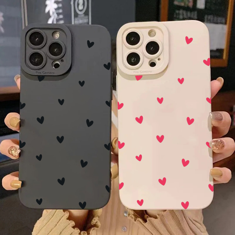 Phone Cases Silicone - Black Love Heart Protector Phone Cases