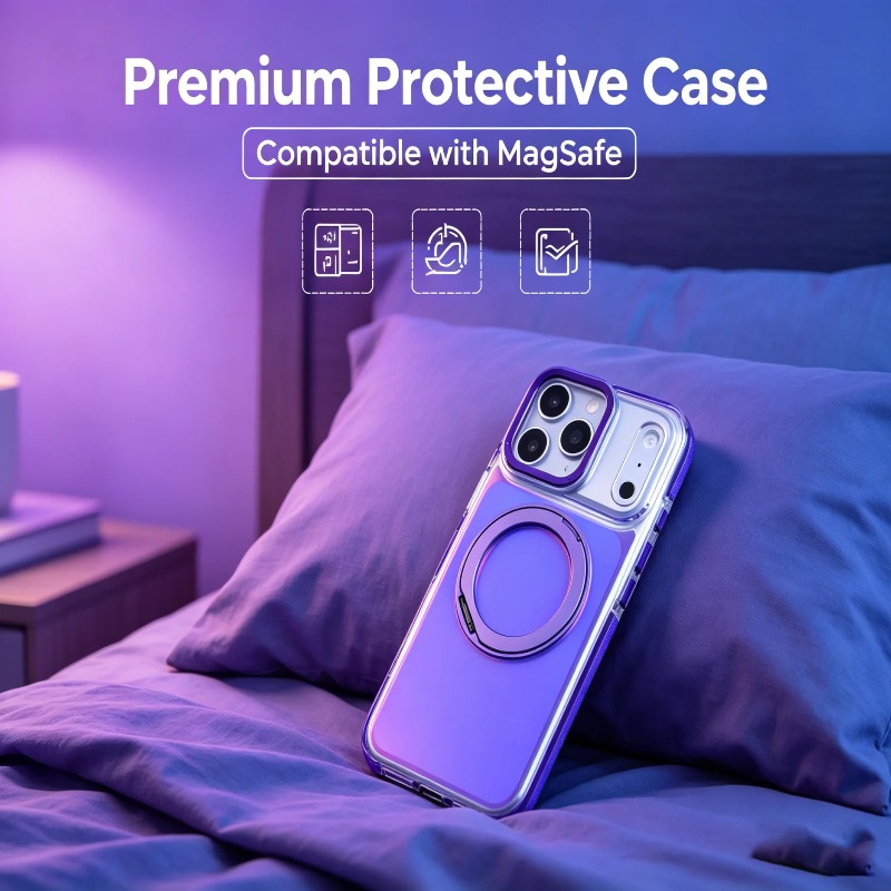 Ring Stand Case - Luxury Laser Gradient Magnetic Phone Case