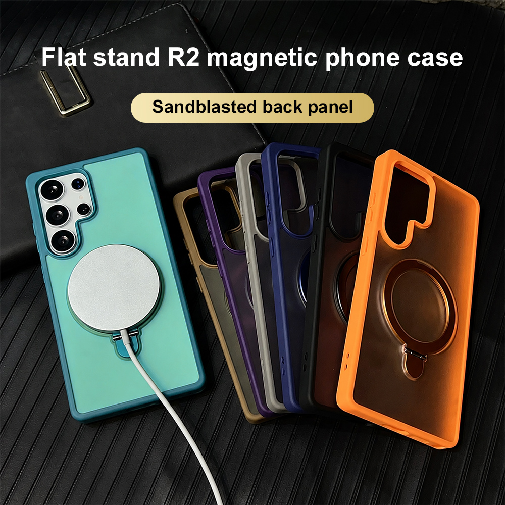Ring Stand Case - Skin-Feel Magnetic Stand Phone Case For