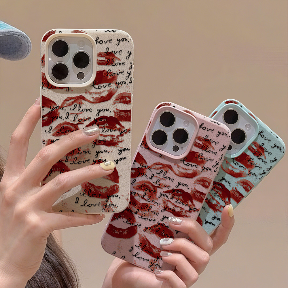 Phone Cases Unique - Bright Red Lips Leather Phone Case