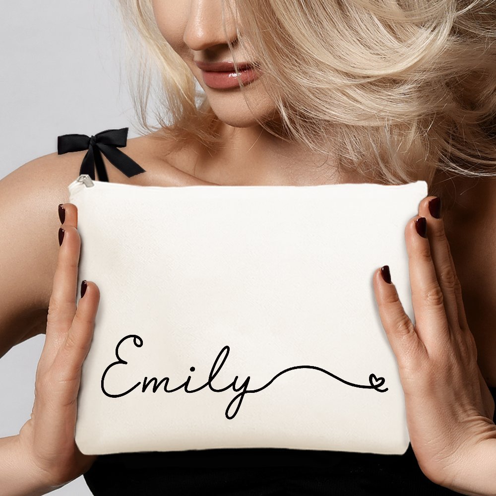 Custom Name Canvas Makeup Bag  - Monogram Custom Case recension och pris