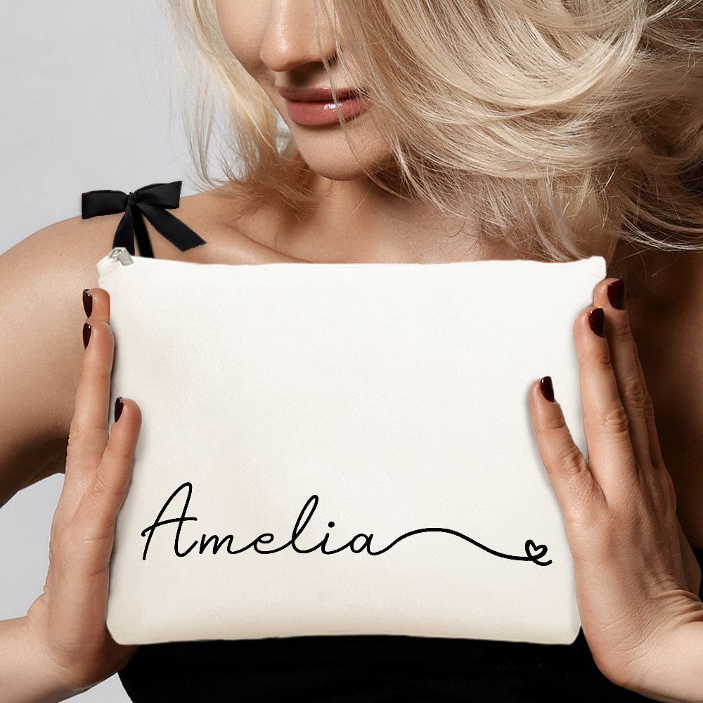 Custom Name Canvas Makeup Bag  - Monogram Custom Case recension och pris