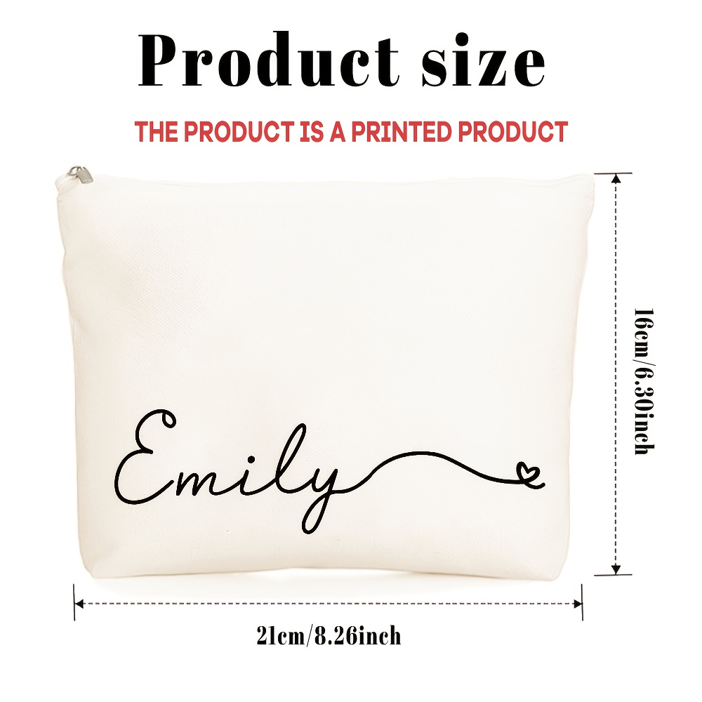 Custom Name Canvas Makeup Bag  - Monogram Custom Case recension och pris