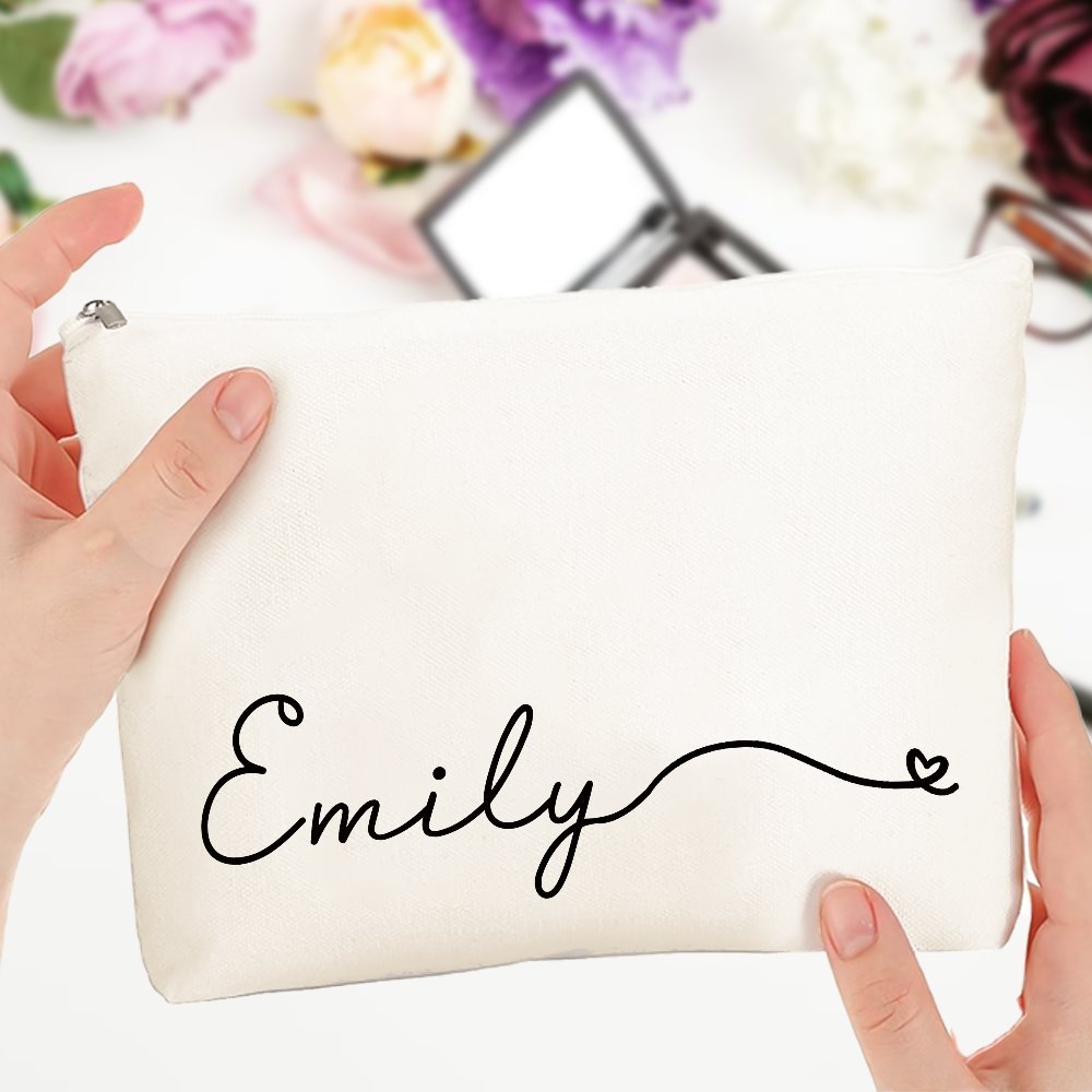 Custom Name Canvas Makeup Bag  - Monogram Custom Case recension och pris
