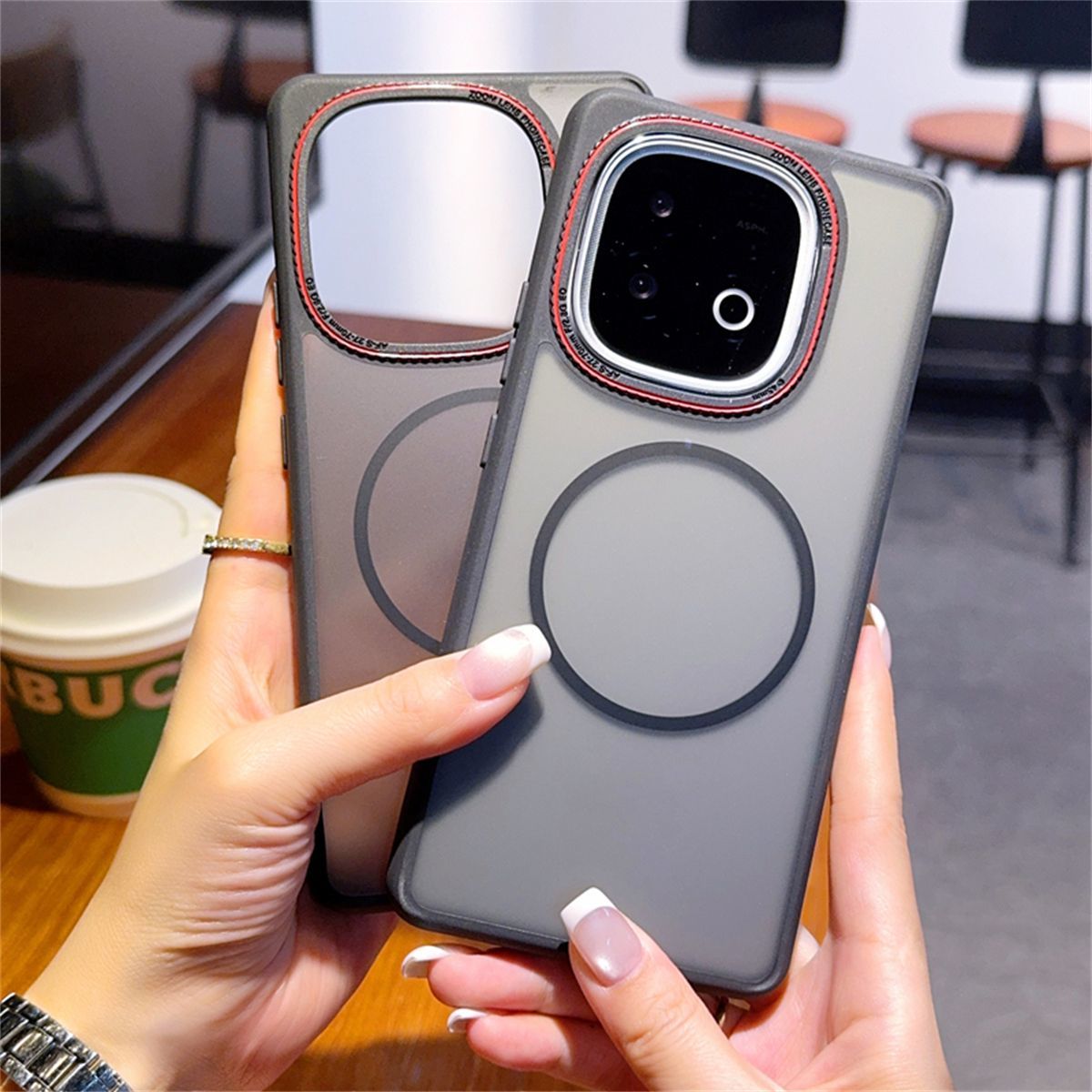 Luxury Matte Magnetic Case for - Ring Stand Case recension och pris