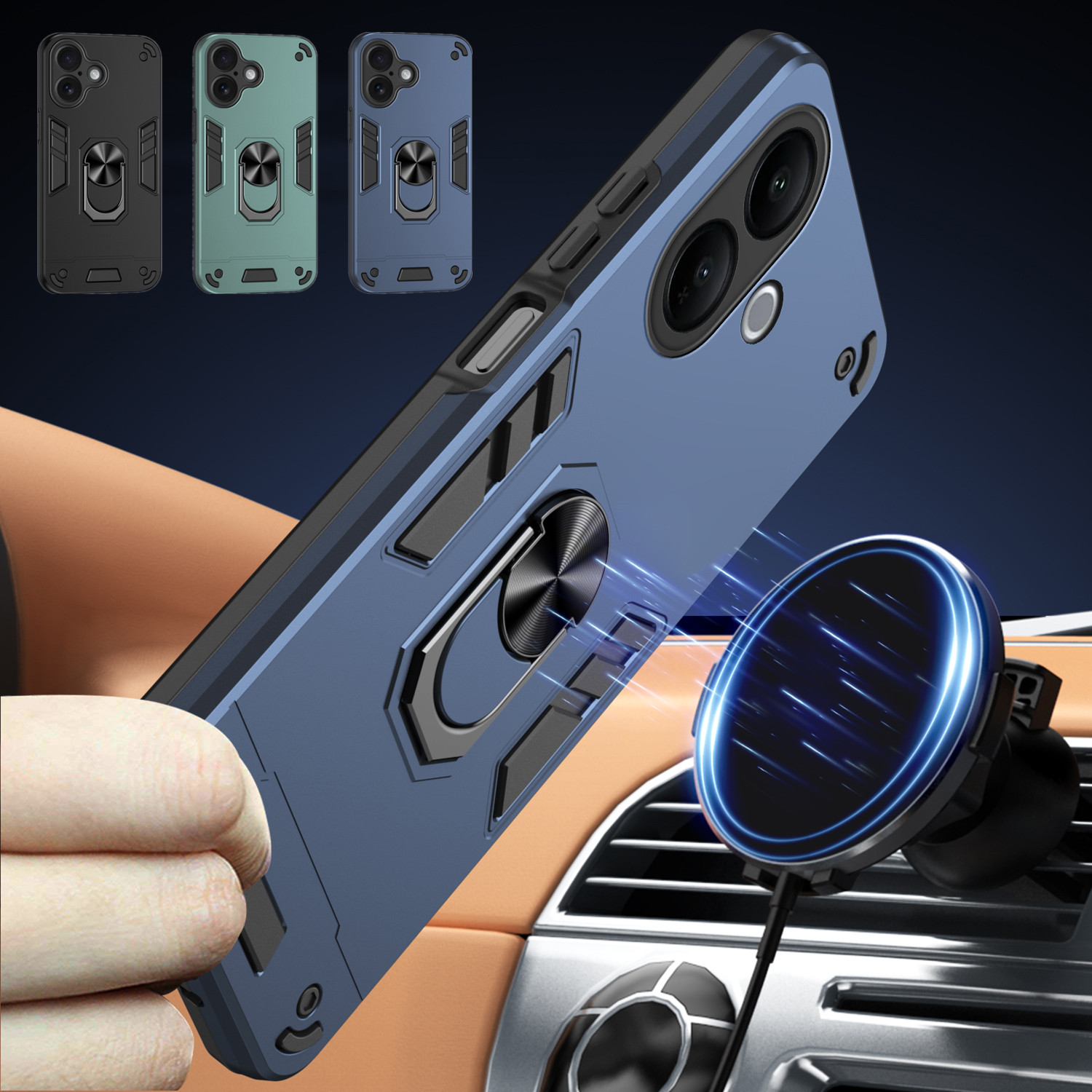 Military Grade Case for Vivo V - Ring Stand Case recension och pris