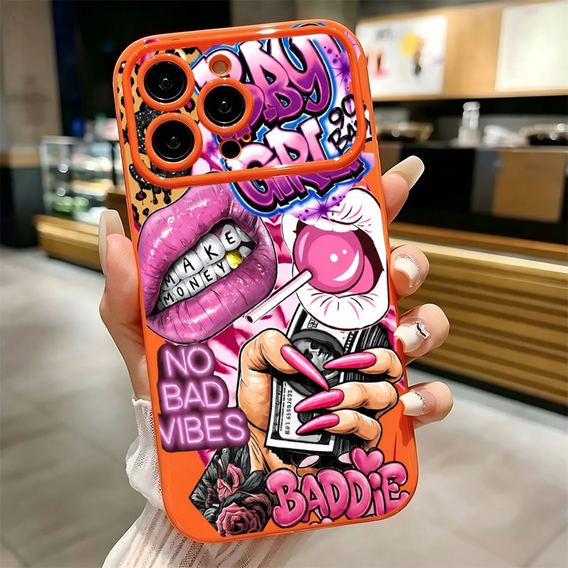 Hip Hop Pink Lips Baby Girl Gr - Phone Cases Pink recension och pris
