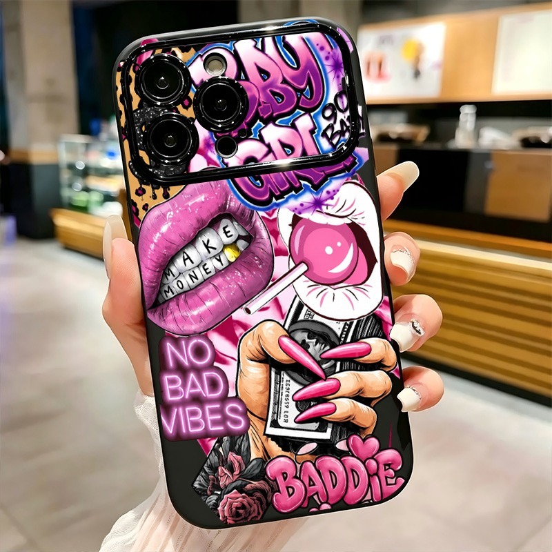 Hip Hop Pink Lips Baby Girl Gr - Phone Cases Pink recension och pris