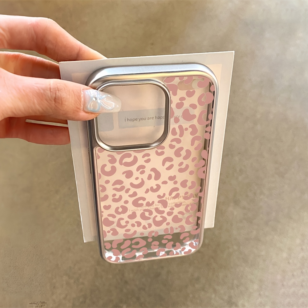 Pink Leopard Print Electroplat - Phone Cases Leopard Print recension och pris