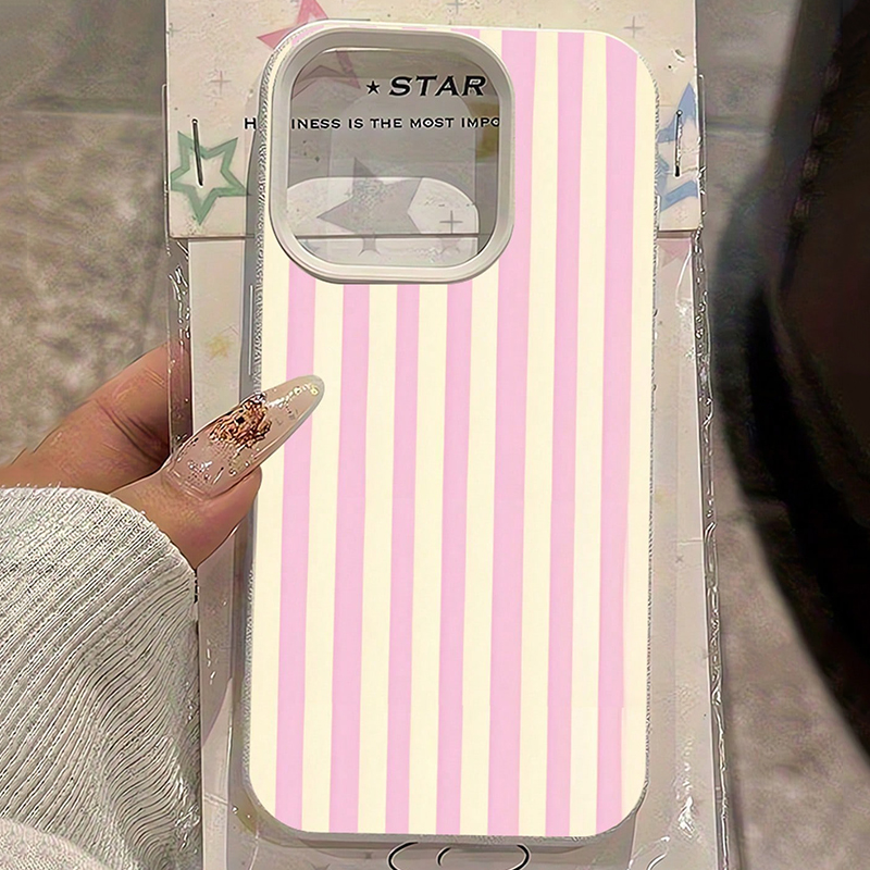 Simple Pink Vertical Striped L - Phone Cases Pink recension och pris