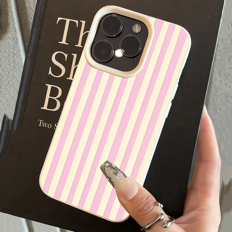 Simple Pink Vertical Striped L - Phone Cases Pink recension och pris