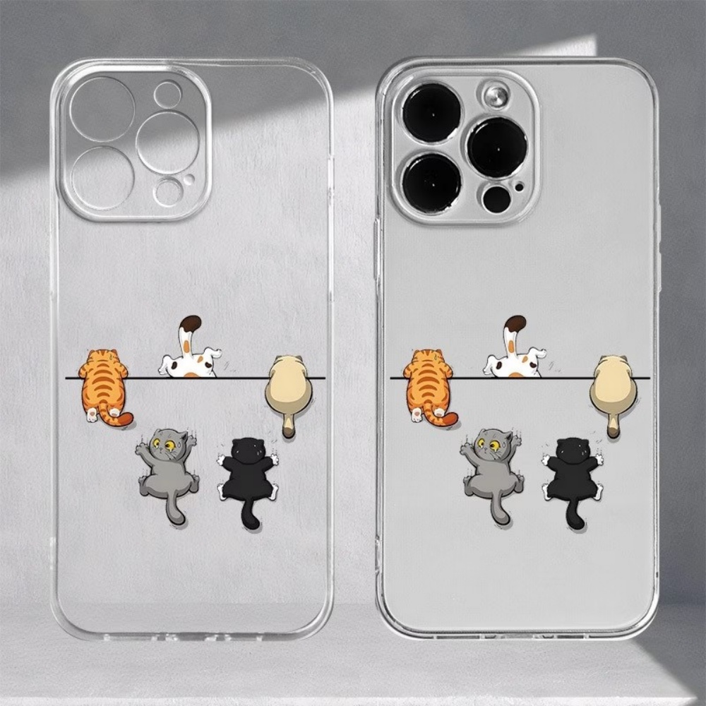 Five Cute Cat Pattern Phone Ca - Phone Cases Clear recension och pris