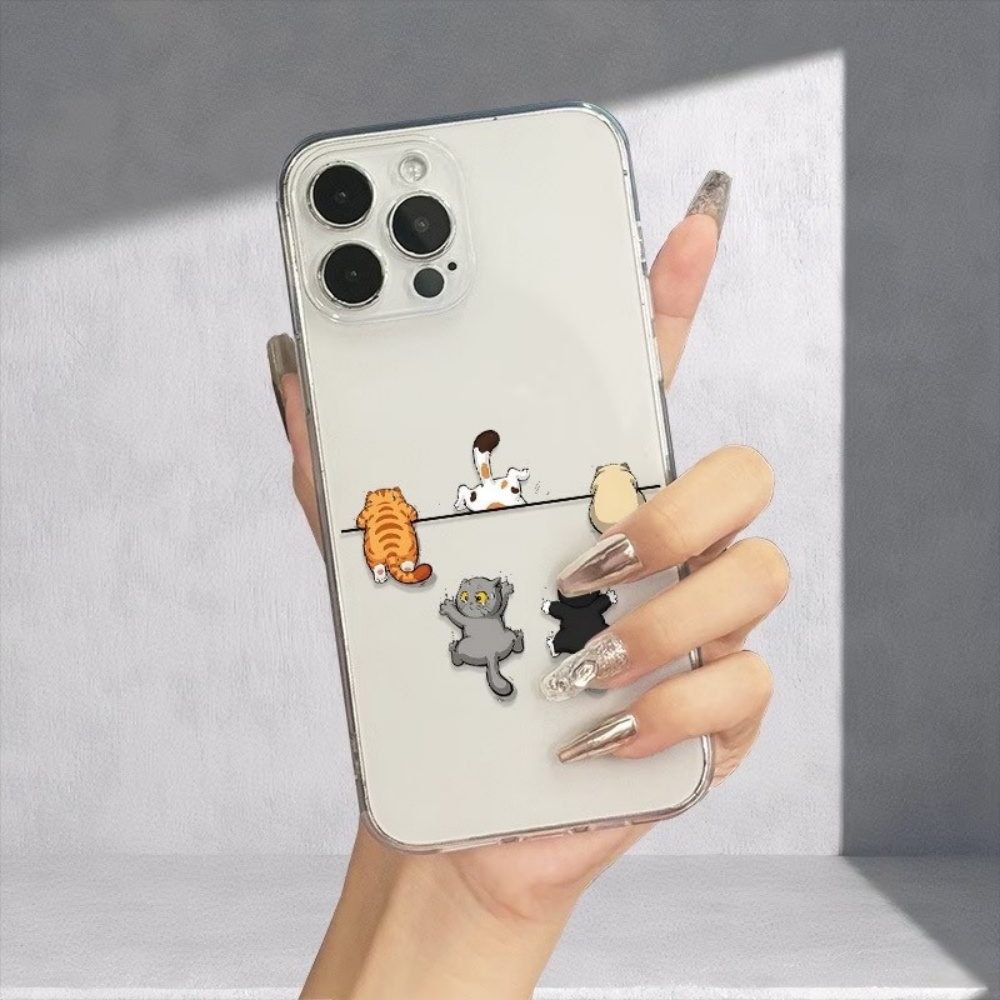 Five Cute Cat Pattern Phone Ca - Phone Cases Clear recension och pris