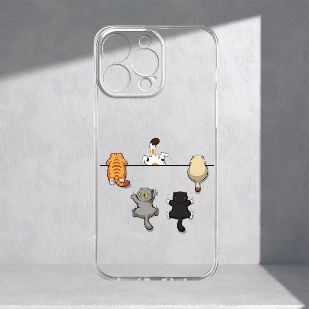 Five Cute Cat Pattern Phone Ca - Phone Cases Clear recension och pris