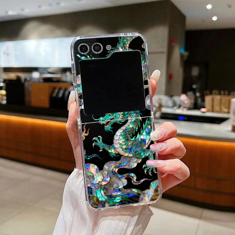 Stylish Tiger Dragon Marble Te - Phone Cases Z Flip 5 recension och pris