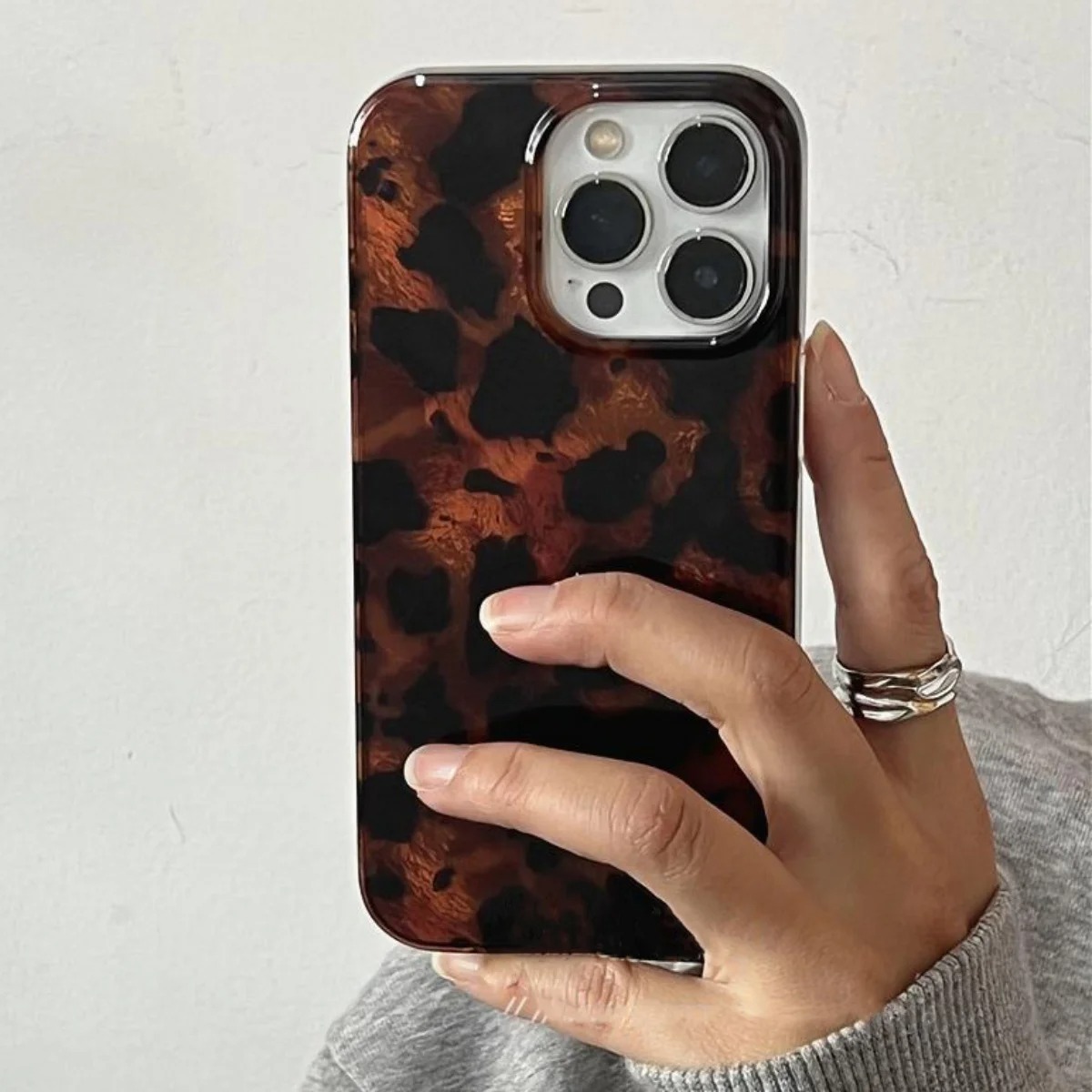 Retro Amber Texture Laser Phon - Phone Cases Leopard Print recension och pris