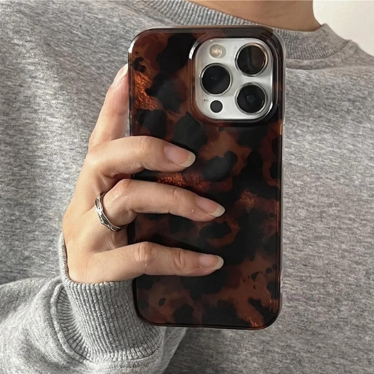 Retro Amber Texture Laser Phon - Phone Cases Leopard Print recension och pris