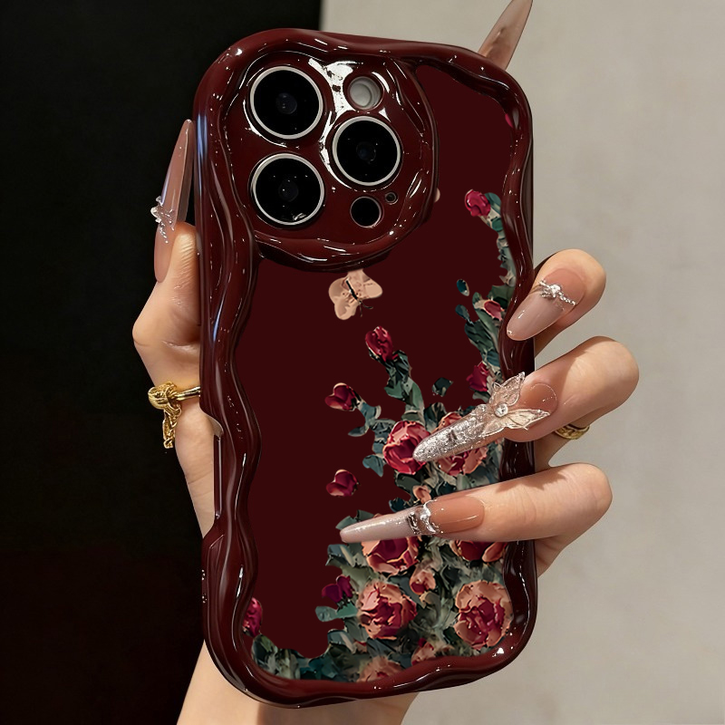 Retro Oil Painting Flower Patt - Phone Cases Expensive recension och pris