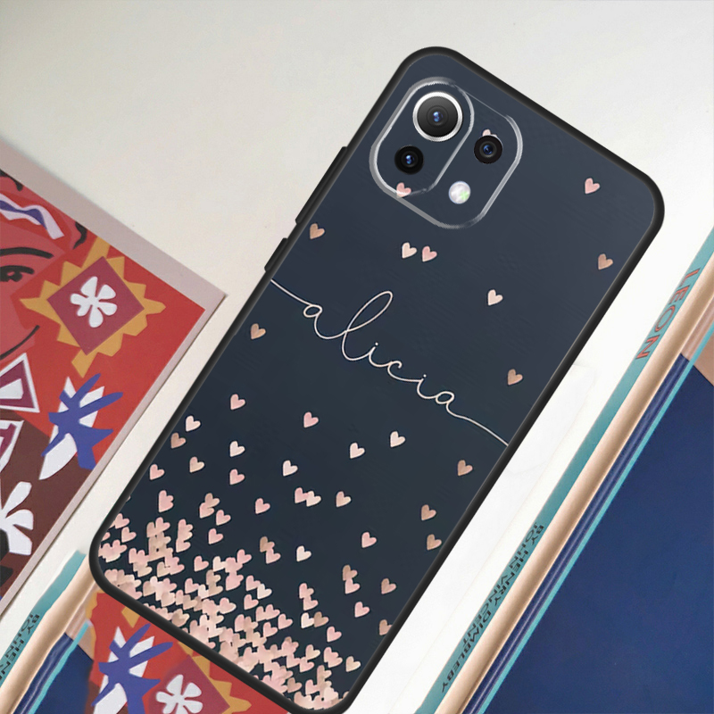 Custom Polka Heart Rose Gold M - Monogram Custom Case recension och pris